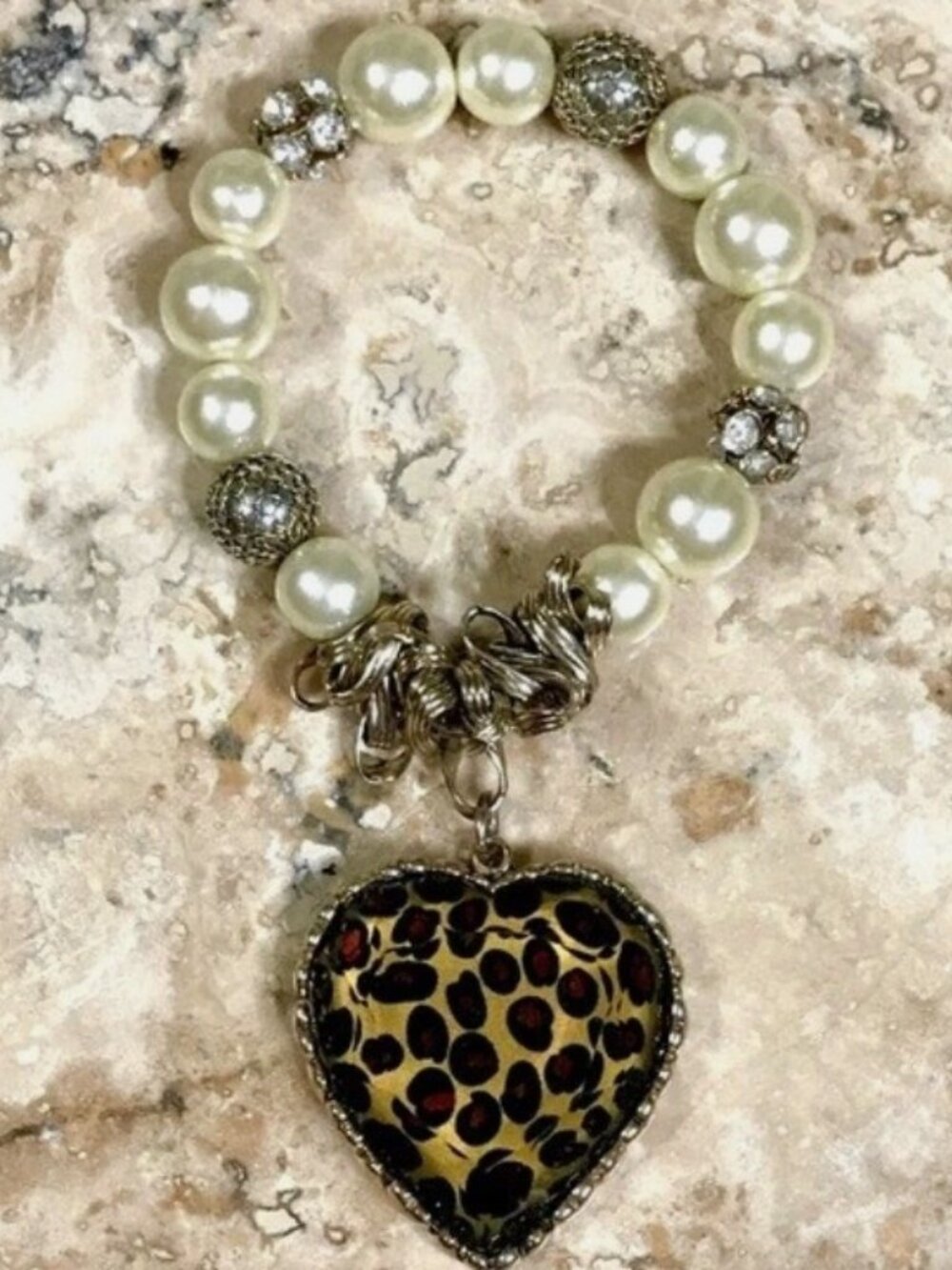 Betsey Johnson Leopard Heart Bracelet